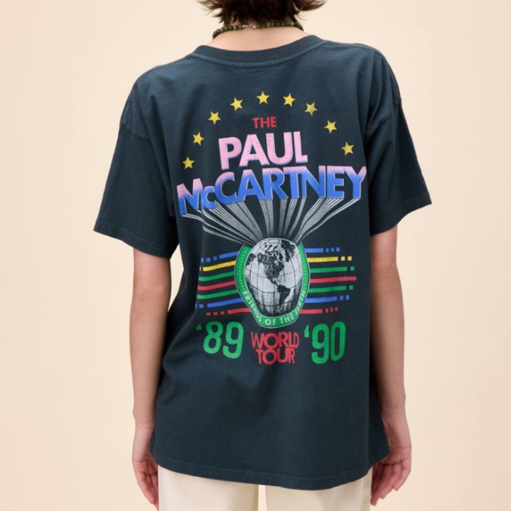 Daydreamer Paul McCartney World Tour 89-90 Merch Tee in Vintage Black